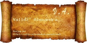 Valló Alexandra névjegykártya