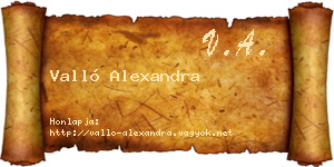 Valló Alexandra névjegykártya